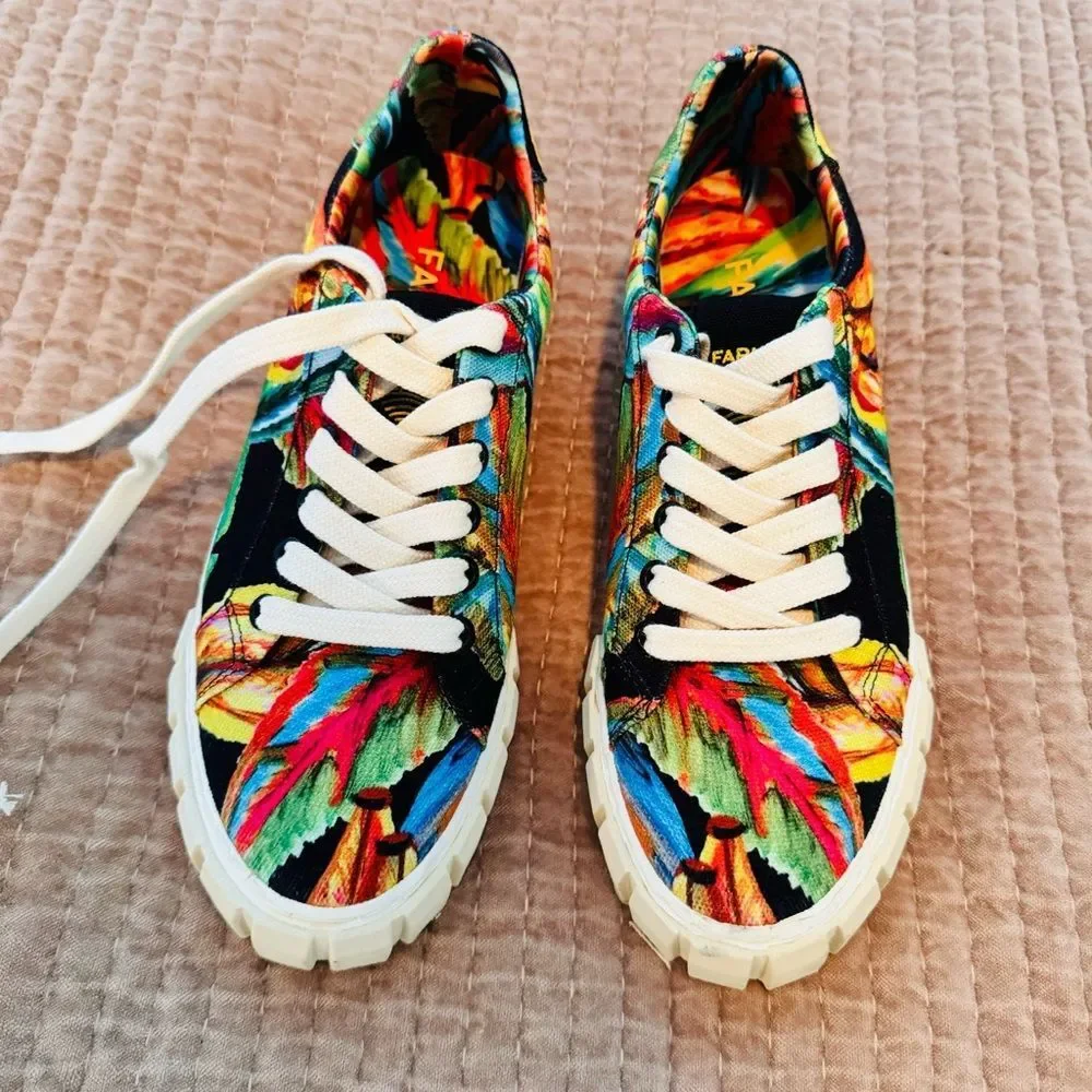 FARM RIO black banana print platform sneakers NWOT - Picture 9 of 9
